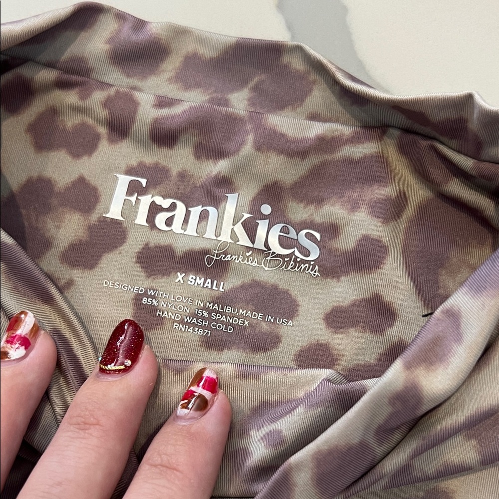 Frankie’s Bikini Leopard Print Lace-Up Top - Picture 2 of 3